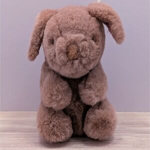 Vintage 1980 GUND Hamlet Pig Mauve Plush 10" Stuffed Animal Soft Floppy Round